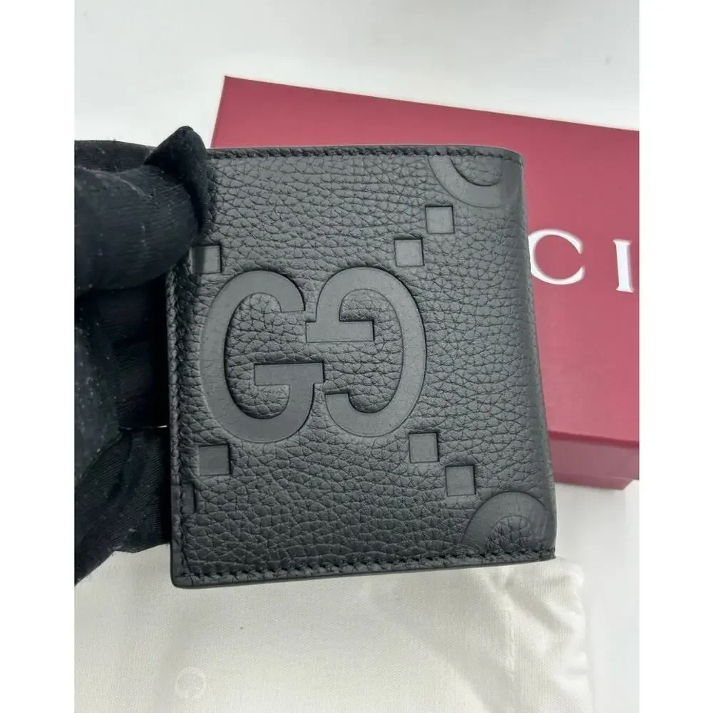 Men's Gucci jumbo GG Leather bifold wallet made in Italy